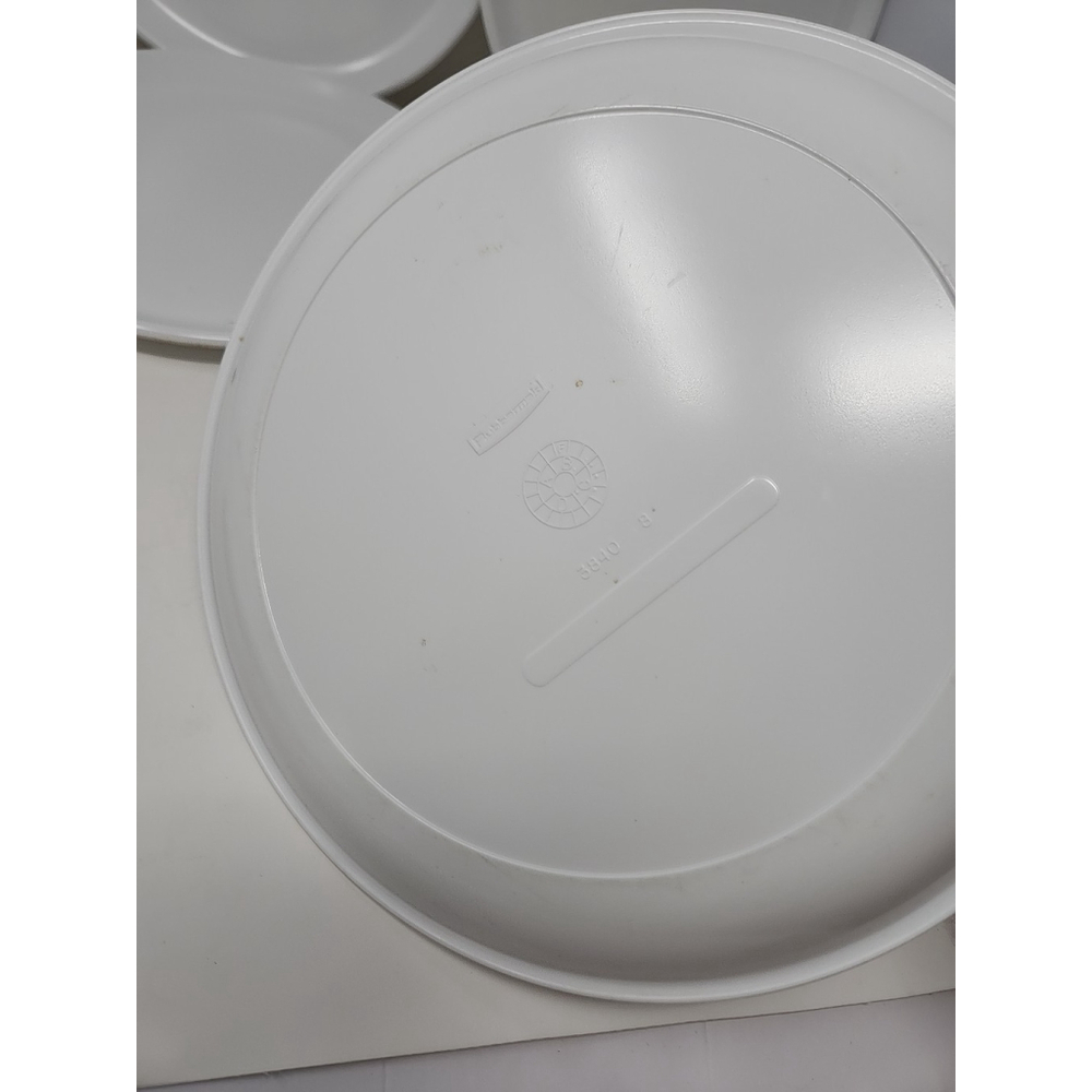 Vtg Rubbermaid White Plastic Plates Set Of 10 #3840 Melamine 10.25" CottageCore - Picture 9 of 15
